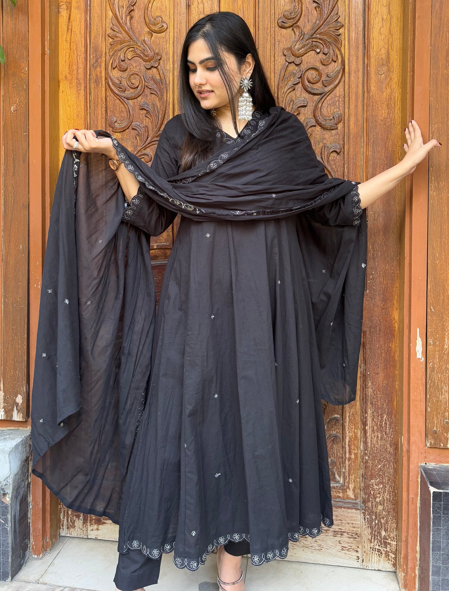 EMAYA ANARKALI BLACK SUIT SET