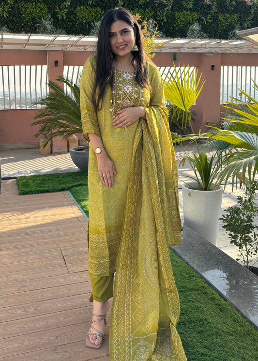 AARNICA GOTA PATTI BANDEJ SUIT SET