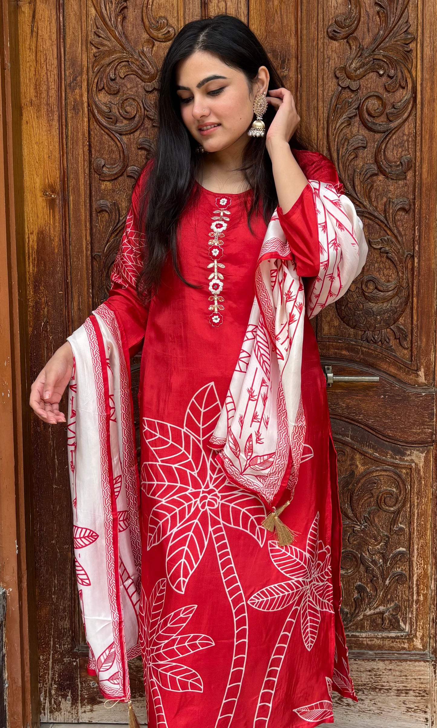 GRISHMA RED SUIT SET