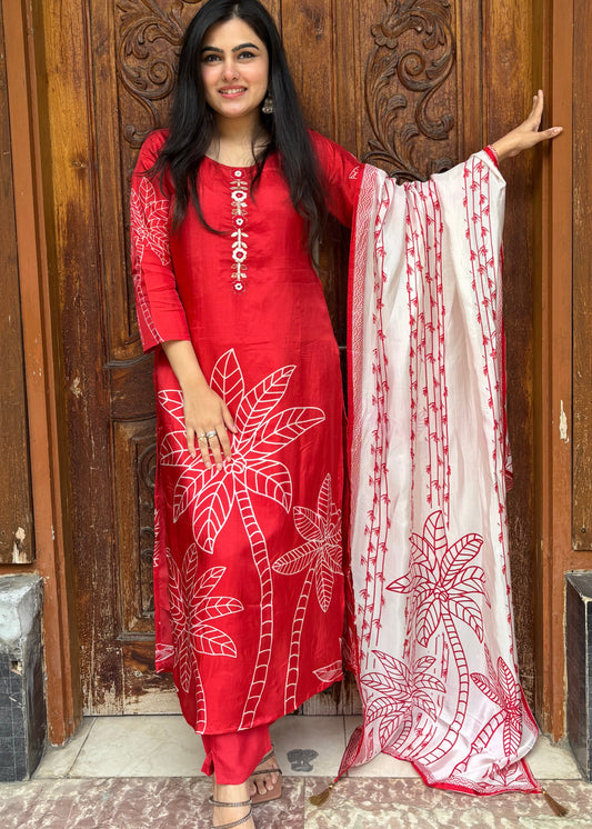 GRISHMA RED SUIT SET