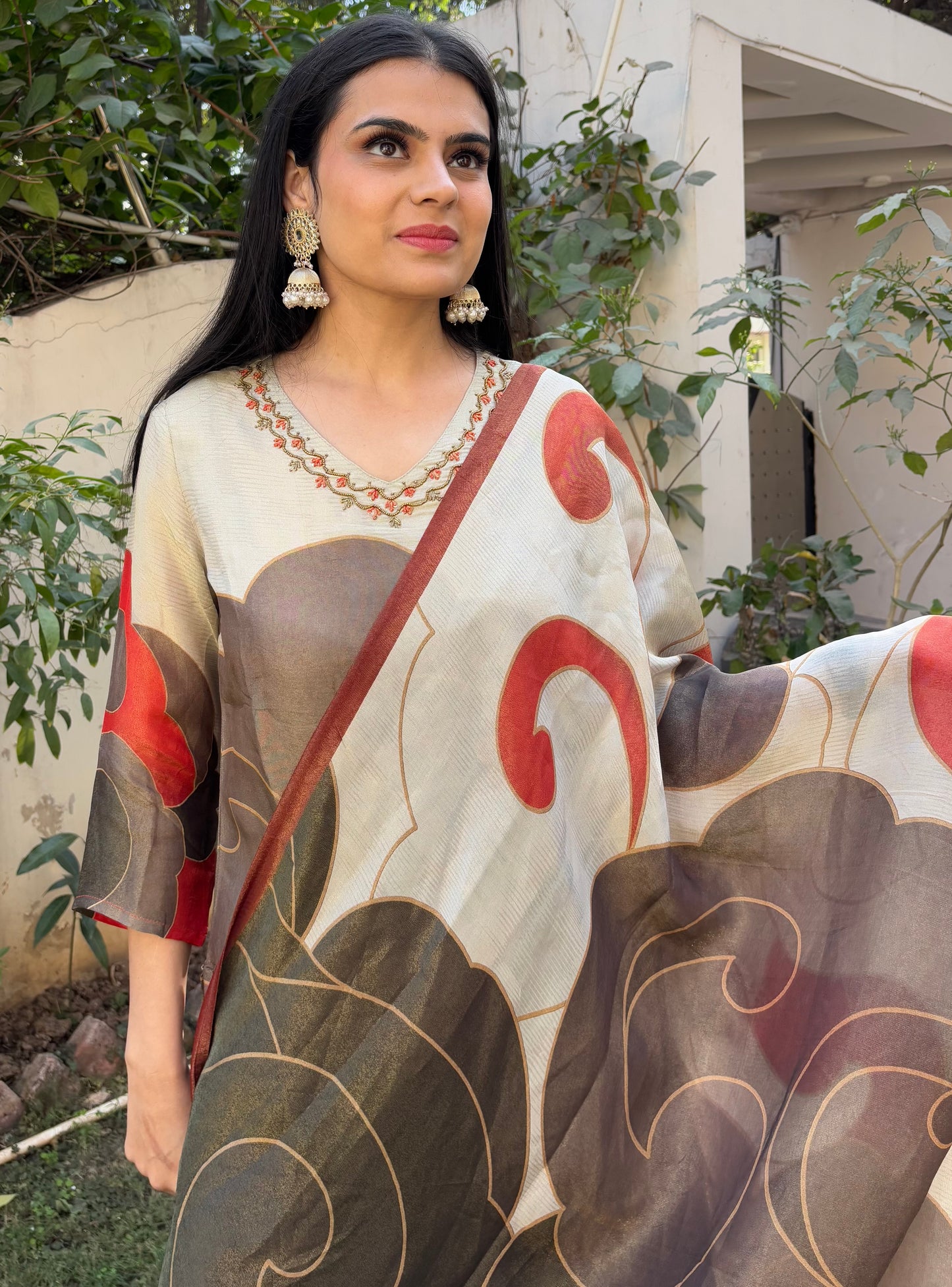 BHUVI SHIMMER TISSUE SUIT SET