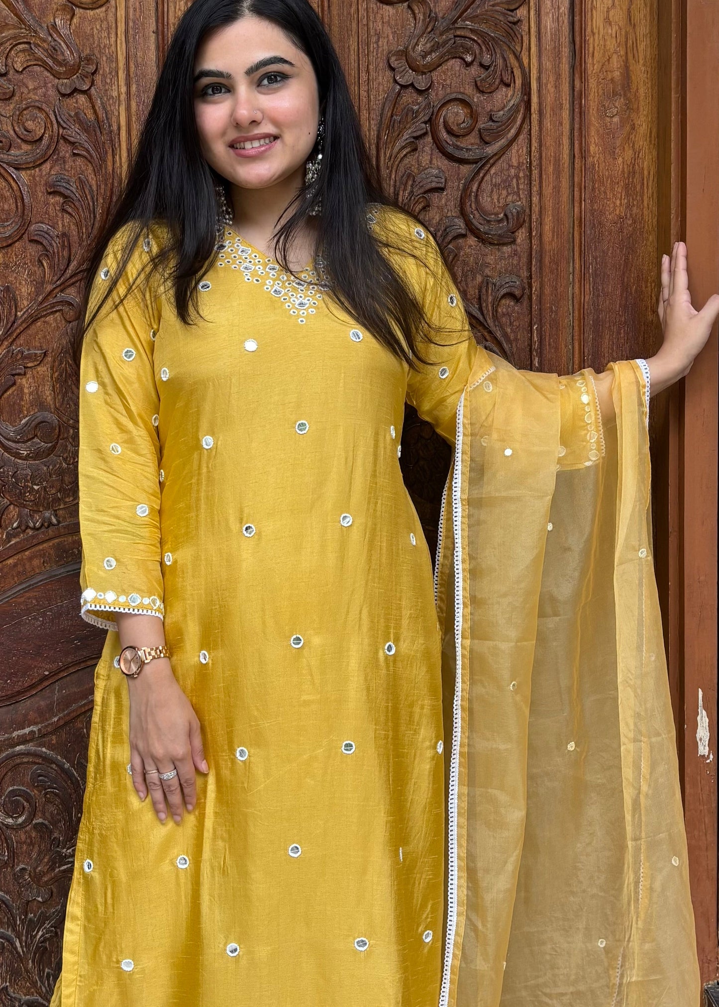 EDHA MIRROR WORK SUIT