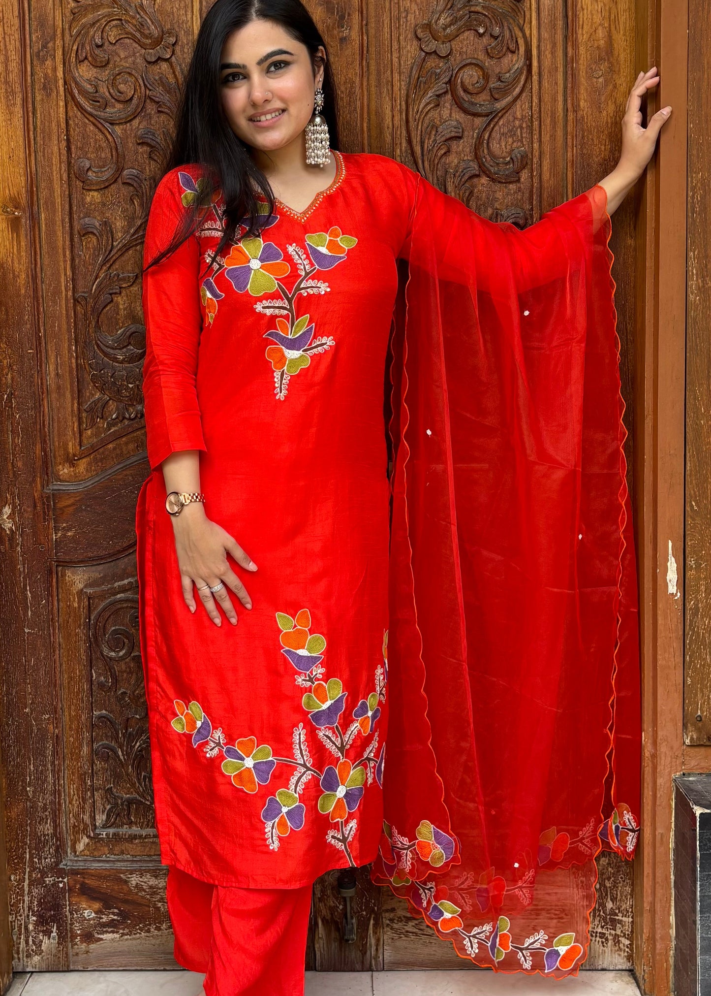 EKANTHA ORANGE SUIT SET