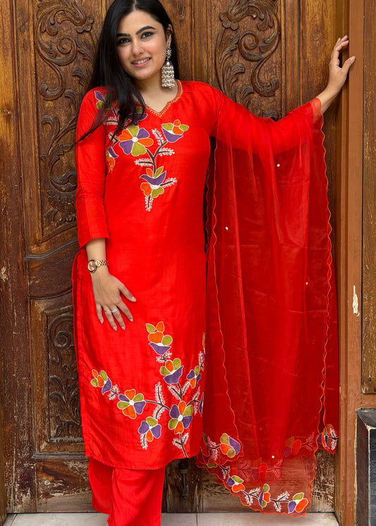 EKANTHA ORANGE SUIT SET