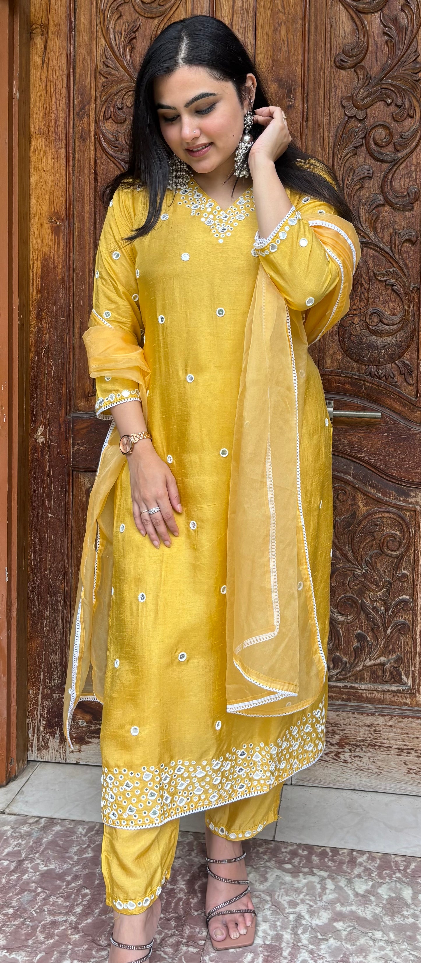 EDHA MIRROR WORK SUIT