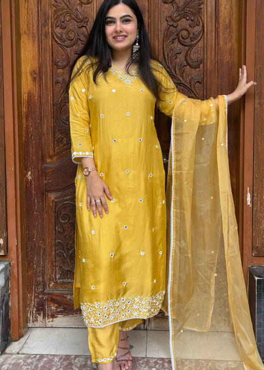 EDHA MIRROR WORK SUIT